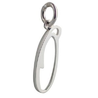 Silver 21x8mm plain palace script Initial O Pendant