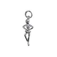 Silver 22x10mm Ballet Dancer Pendant or Charm