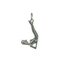 Silver 22x10mm Shoulder Stand Yoga Position Pendant or Charm
