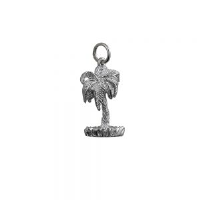 Silver 22x13mm Bermuda Palm Tree Pendant or Charm