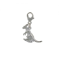 Silver 22x14mm Kangaroo Charm on a lobster trigger