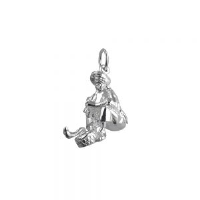 Silver 22x16mm Snake Charmer Pendant or Charm