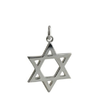 Silver 23mm plain Star of David Pendant