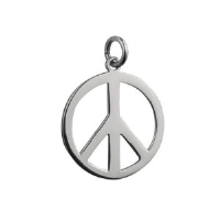 Silver 23mm round plain Ban the Bomb Pendant