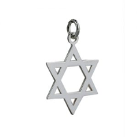 Silver 23x20mm plain Star of David Pendant