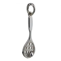 Silver 23x8mm Tennis Racket with Ball Pendant or Charm