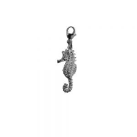 Silver 24x11mm Bermuda Seahorse on a lobster trigger