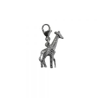 Silver 24x13mm Giraffe Charm on a lobster trigger