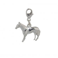 Silver 24x19mm Standing Horse Charm on a lobster trigger
