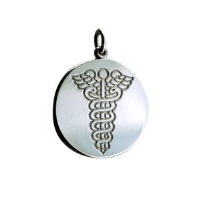 Silver 25mm round medical alarm Disc Pendant