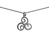 Silver 25mm Trisquel Pendant with a 1.3mm wide curb Chain 22 inches