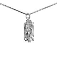 Silver 25x10mm moveable vintage Car Pendant with a 1.3mm wide curb Chain 18 inches