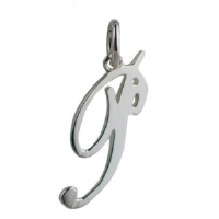 Silver 25x10mm plain palace script Initial P Pendant