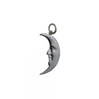 Silver 25x14mm Half Moon Pendant or Charm