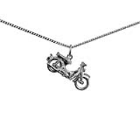 Silver 25x14mm Honda Motorbike Pendant with a 1.3mm wide curb Chain 24 inches