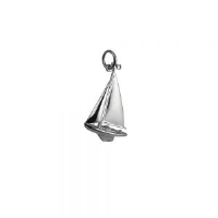 Silver 25x15mm Yacht Pendant or Charm