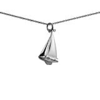 Silver 25x15mm Yacht Pendant with a 1mm wide rolo Chain 16 inches Only Suitable for Children