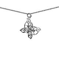 Silver 25x19mm Butterfly Pendant with a 1mm wide rolo Chain 14 inches Only Suitable for Children