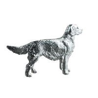 Silver 25x40mm Long haired Labrador Brooch