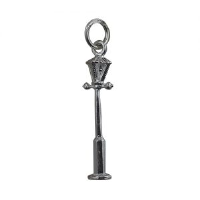 Silver 25x6mm Gas Lamp Post Pendant or Charm