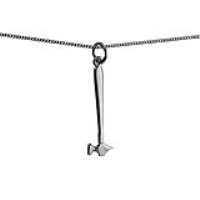 Silver 25x7mm solid Hammer Pendant with a 1mm wide curb Chain 24 inches