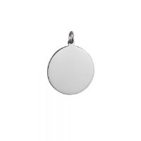 Silver 26mm round plain Disc Pendant