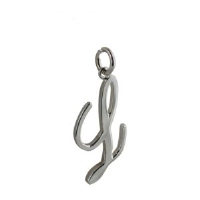 Silver 26x13mm plain palace script Initial L Pendant
