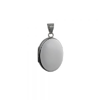 Silver 26x19mm oval plain flat Locket