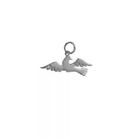 Silver 27x10mm Bird Pendant or Charm