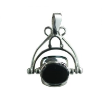 Silver 27x20mm Triple spinning fob Pendant