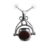 Silver 27x20mm Triple spinning fob Pendant with a 1mm wide rolo Chain 20 inches