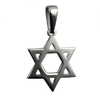 Silver 27x27mm plain Star of David Pendant on a bail loop