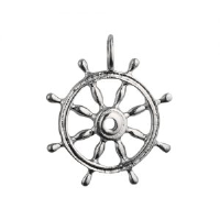 Silver 28mm solid Ships Wheel Pendant or Charm
