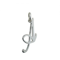 Silver 28x11mm plain palace script Initial A Pendant