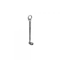 Silver 29x7mm Golf Club Pendant or Charm
