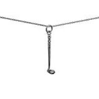 Silver 29x7mm Golf Club Pendant with a 1mm wide rolo Chain 22 inches