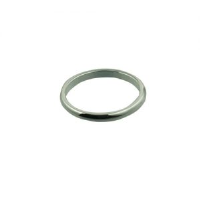 Silver 2mm plain D shaped Wedding Ring Sizes I-P