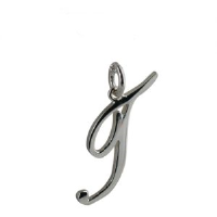 Silver 30x14mm plain palace script Initial T Pendant