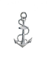 Silver 30x20mm Anchor Pendant