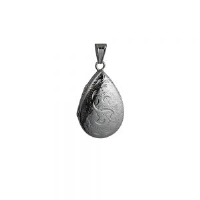 Silver 30x20mm teardrop hand engraved Locket