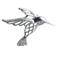 Silver 30x40mm Hummingbird Brooch