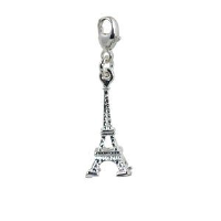 Silver 31x9mm Eiffel Tower Charm on a lobster trigger