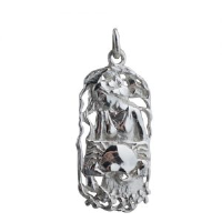 Silver 33x17mm Cancer Zodiac Pendant