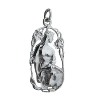 Silver 33x17mm Taurus Zodiac Pendant