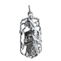 Silver 33x17mm Virgo Zodiac Pendant