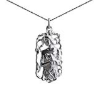 Silver 33x17mm Virgo Zodiac Pendant with a 1.3mm wide curb Chain 22 inches