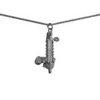 Silver 34x18mm Coventry Cathedral Pendant with a 1.3mm wide curb Chain