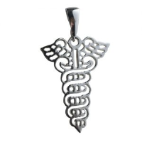 Silver 35x25mm pierced Medical emblem Pendent on a bail loop