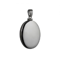 Silver 35x26mm handmade plain oval Memorial Locket