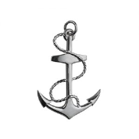 Silver 36x30mm Anchor Pendant
